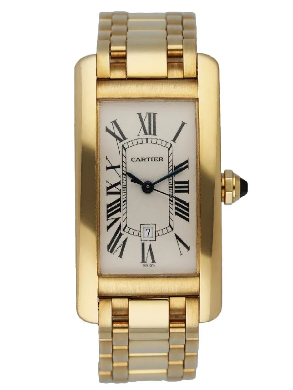 Cartier Tank Americaine W26035K2 /1725 18K Yellow Gold Watch