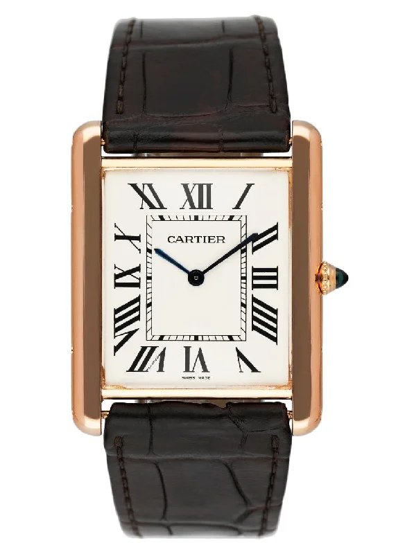 Cartier Tank Louis XL W1560017 18K Rose Gold Mens Watch Box Papers