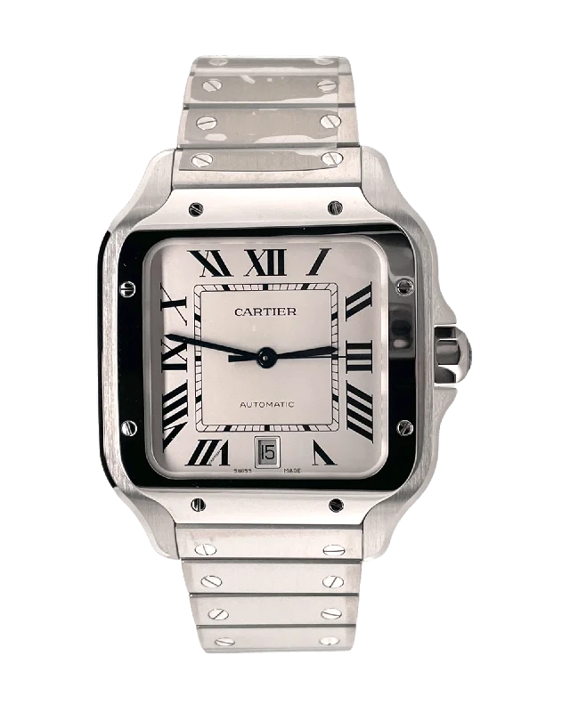 Cartier Santos WSSA0018 large White Dial Stainless Steel Unworn