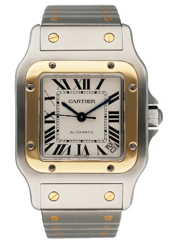 Cartier Santos 2823 18K Yellow Gold & Steel Mens Watch