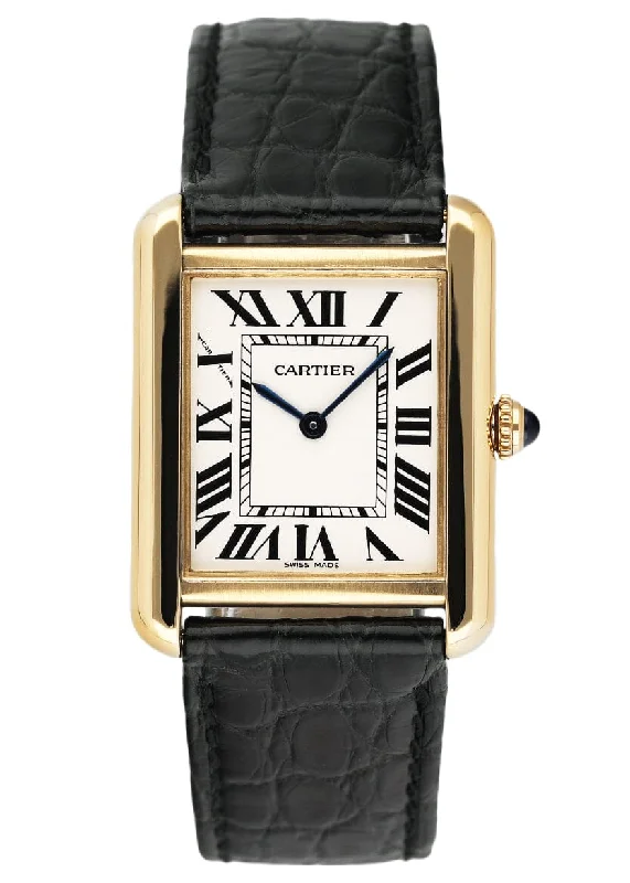 Cartier Tank Solo W5200002 18K Yellow Gold Ladies Watch