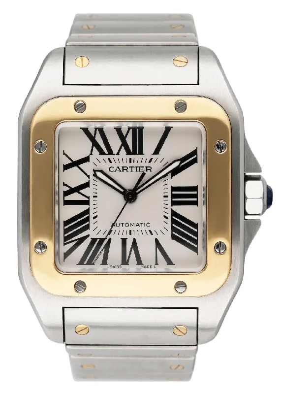 Cartier Santos-100 XL W200728G Two Tones Mens Watch