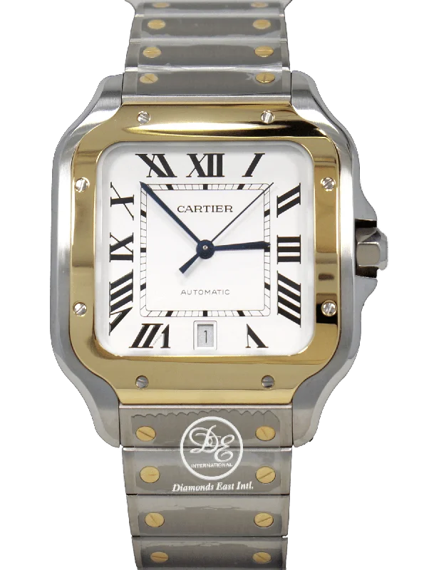 CARTIER Santos 18k Yellow Gold /SS W2SA0006 Large Automatic UNWORN