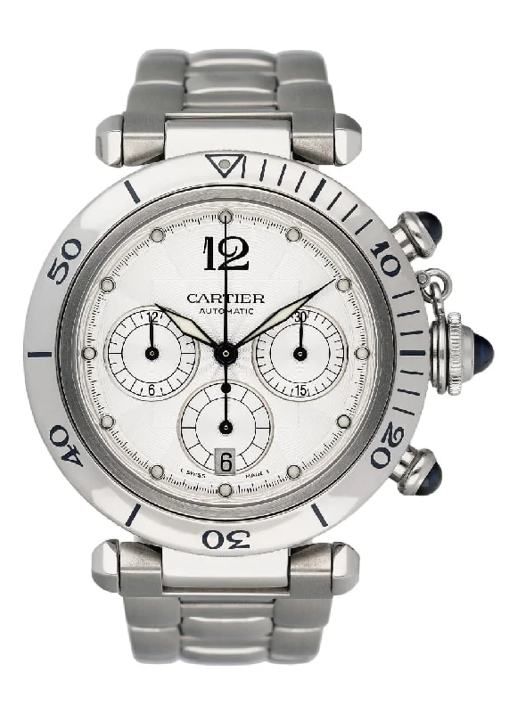 Cartier Pasha W3103055 Silver Dial Chronograph Mens Watch