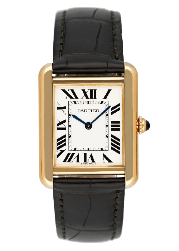 Cartier Tank Solo W5200002 18K Yellow Gold Ladies Watch