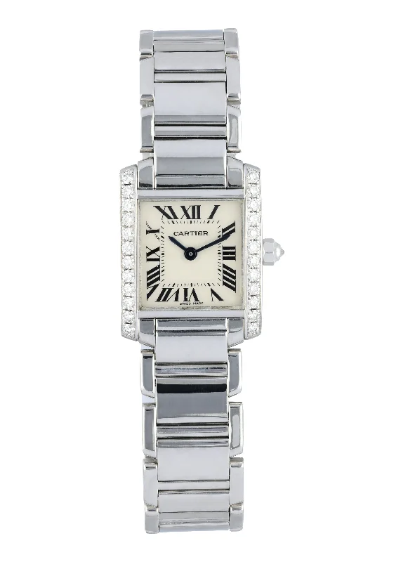 Cartier Tank Francaise 2403 White Gold Diamond Watch