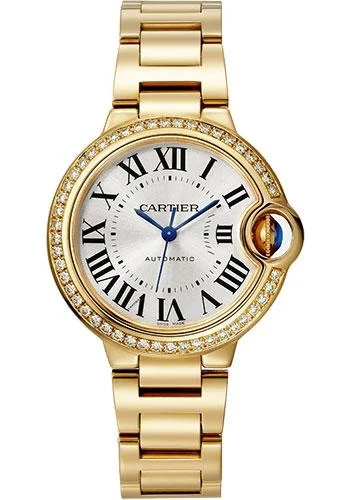 Cartier Ballon Bleu de Cartier Watch - 33 mm Yellow Gold Case - Diamond Bezel - Interchangeable Bracelet - WJBB0069