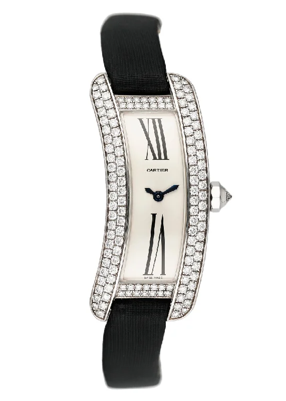 Cartier Tank S Americaine 2625 18K White Gold Diamond Ladies Watch