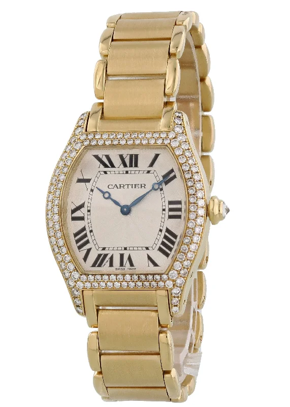 Cartier Tortue Paris 2496 18k Rose Gold Ladies Diamond Watch