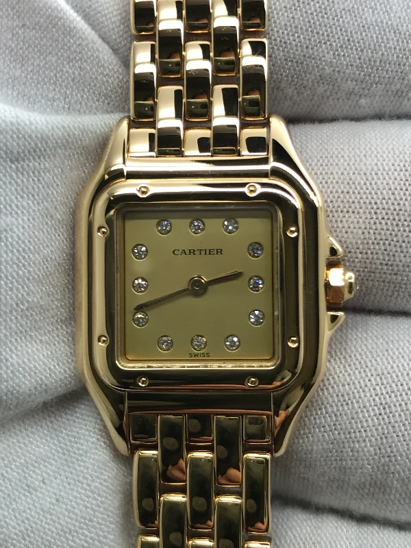 Cartier Panthere 1280 Gold Dial Quartz Women's Watch