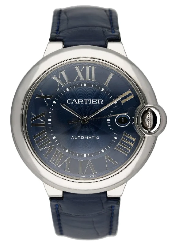 Cartier Ballon Bleu WSBB0025 Blue Dial Steel Mens Watch