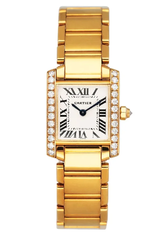 Cartier Tank Francaise WE1001R8 Diamond 18k Yellow Gold Ladies Watch