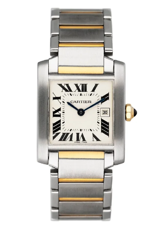 Cartier Tank Francaise W51012Q4 Two Tone Midsize Watch Box Papers