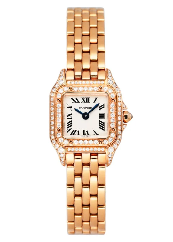 Cartier Panthere Mini WJPN0020 18K Rose Gold Diamond Dial Ladies Watch Box Papers