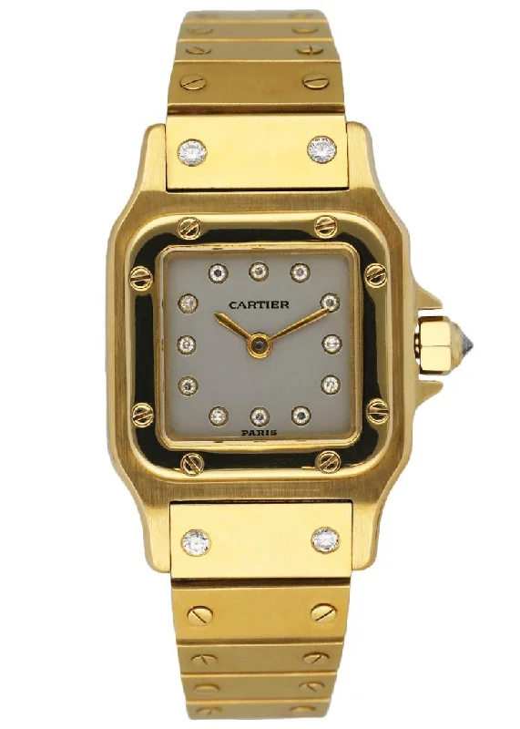 Cartier Santos Galbee 18K Yellow gold Diamond Dial Ladies Watch