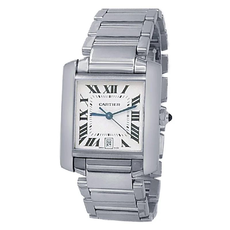 Cartier Tank Francaise 18k White Gold Automatic Silver Men's Watch W50011S3