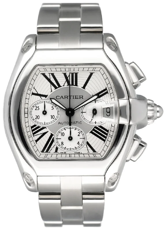 Cartier Roadster XL 2618 Sliver Dial Mens Watch