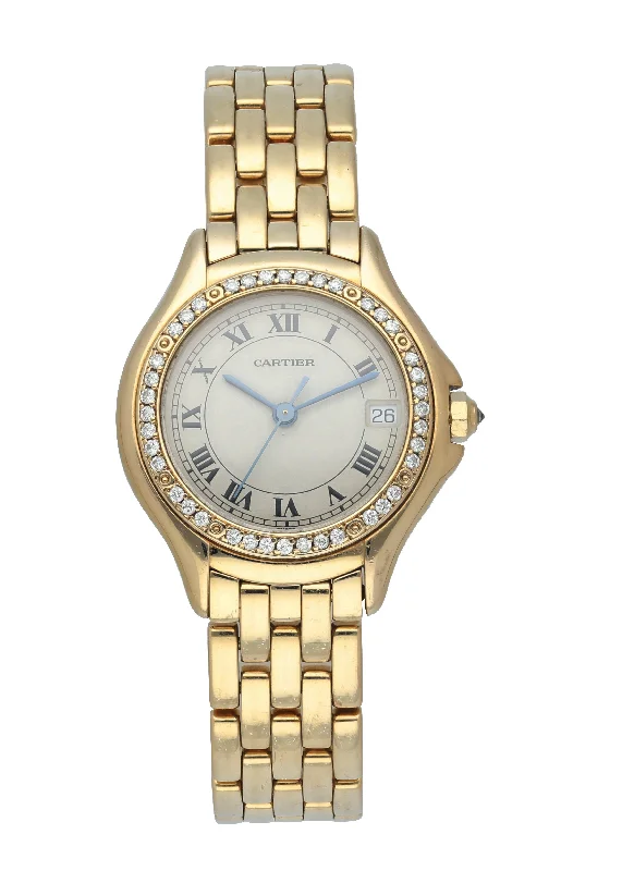 Cartier Panthere Cougar 887907 Yellow Gold Diamond Watch