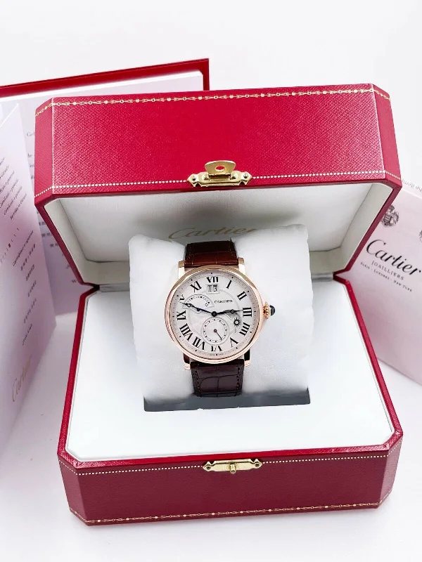 Cartier W1556240 Rotonde Retrograde 3771 18K Rose Gold Watch Box Papers