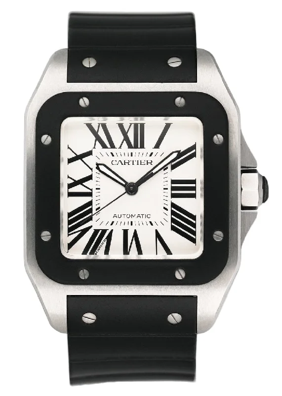 Cartier Santos 100 W20121U2 Large Mens Watch Box Papers