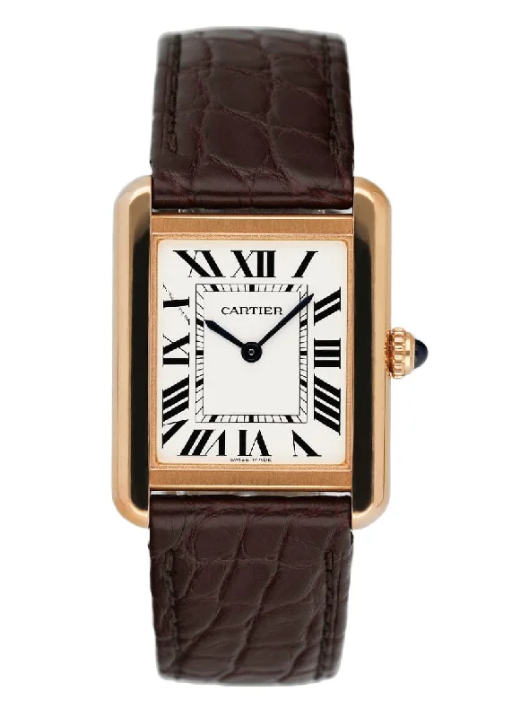 Cartier Tank Solo W5200024 18K Rose Gold Watch Box Papers