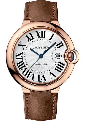 Cartier Ballon Bleu de Cartier Watch - 42.1 mm Rose Gold Case - Opaline Dial - Two Calfskin Strap - WGBB0049