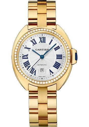 Cartier Cle de Cartier Watch - 31 mm Yellow Gold Diamond Case - Effect Dial - WJCL0004