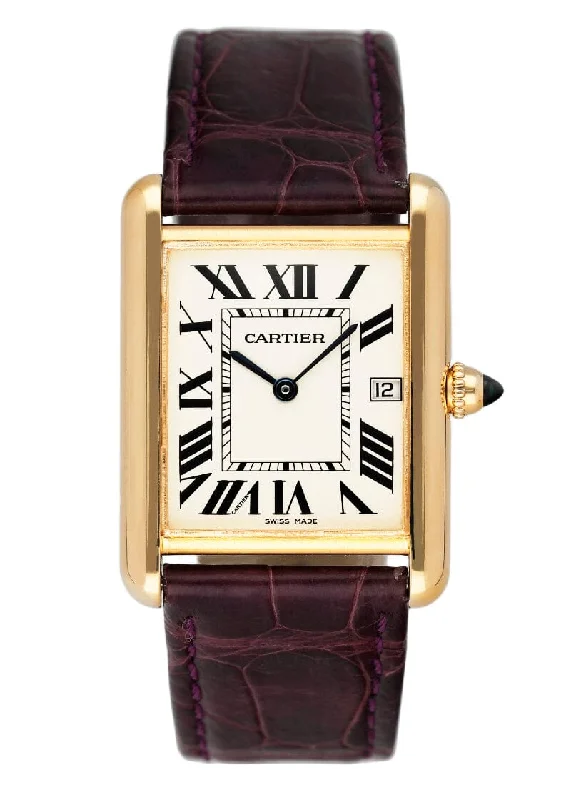 Cartier Tank Louis W1529756 18K Yellow Gold Mens Watch