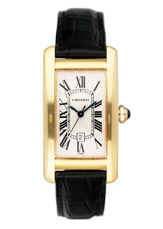 Cartier Tank Americaine W2603556 18K Yellow Gold Ladies Watch