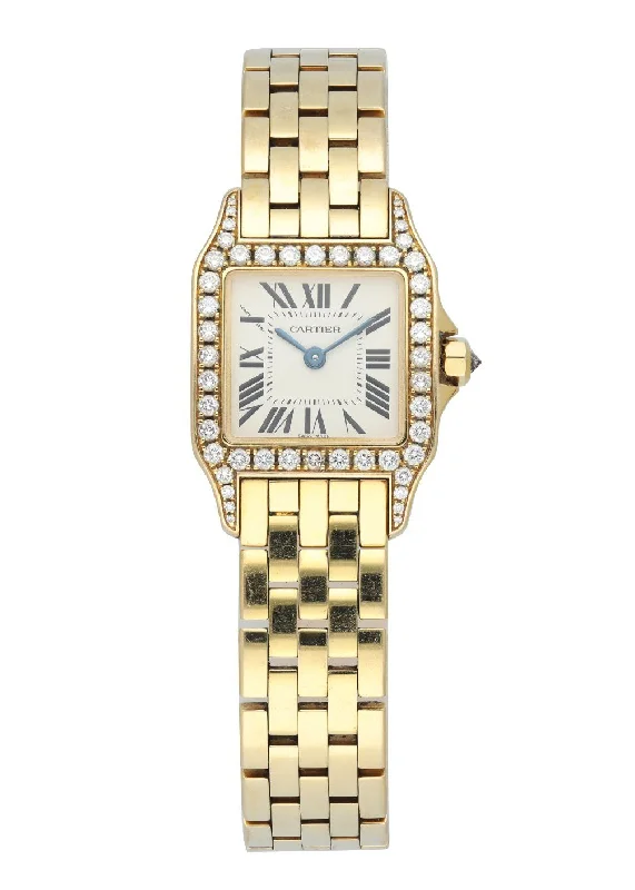 Cartier Santos Demoiselle 2699 Yellow Gold Diamond Ladies Watch Box Papers