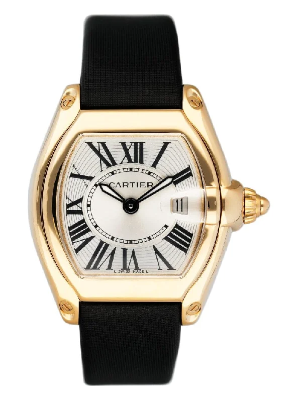 Cartier Roadster W62018Y5 Sliver Dial Yellow Gold Ladies Watch