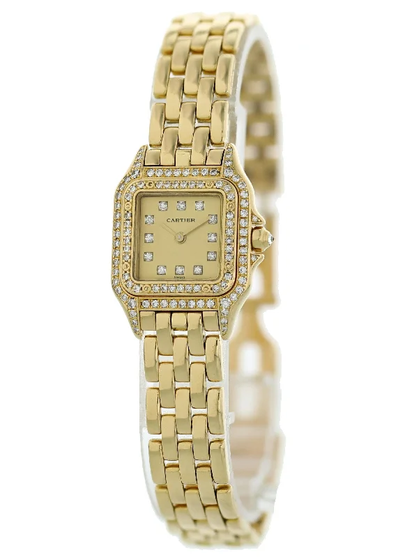 Cartier Panthere 1280 2 18K Yellow Gold Ladies Diamond Watch