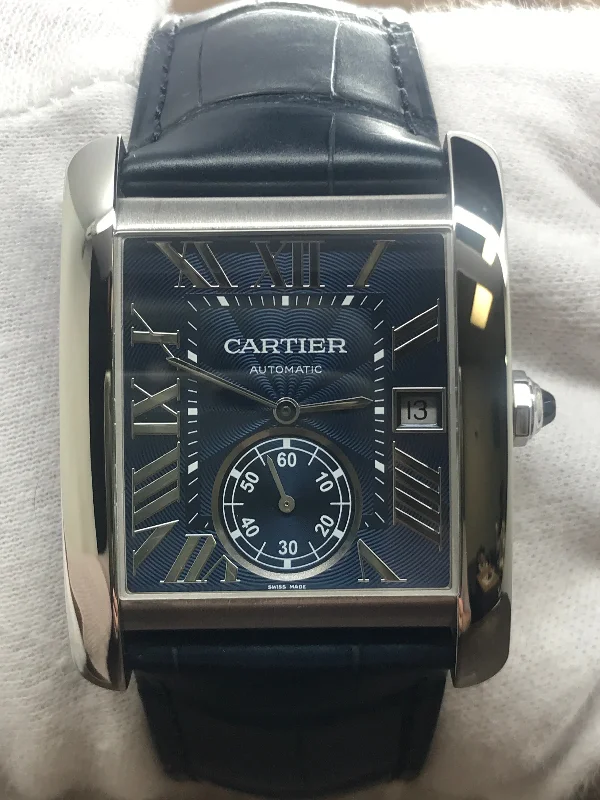 Cartier Tank MC WSTA0010 Blue Roman Dial Automatic Men's Watch