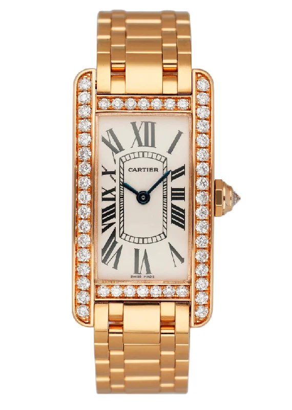 Cartier Tank Americaine WB7079M5 2503 Diamond Ladies Watch Box Papers