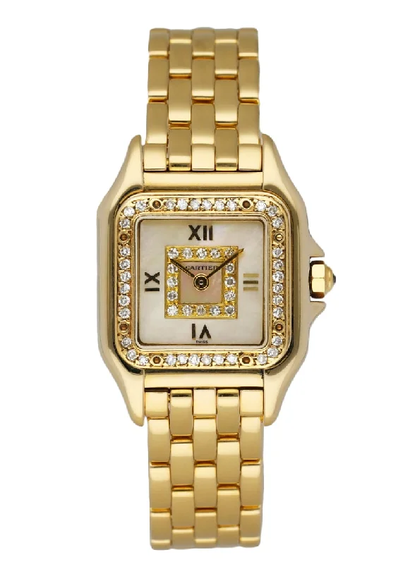 Cartier Panthere Mother of Pearl 18k Yellow Gold & Diamonds Ladies watch.