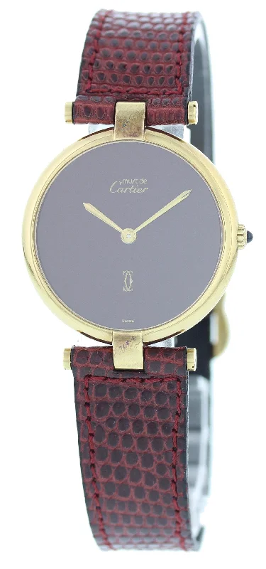 Cartier Vendome Argent Burgundy Dial Vintage