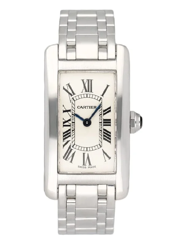 Cartier Tank Americaine Small W26019L1 White Gold Ladies Watch