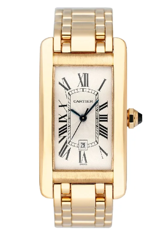 Cartier Tank Americaine W26035K2 18K Yellow Gold Watch