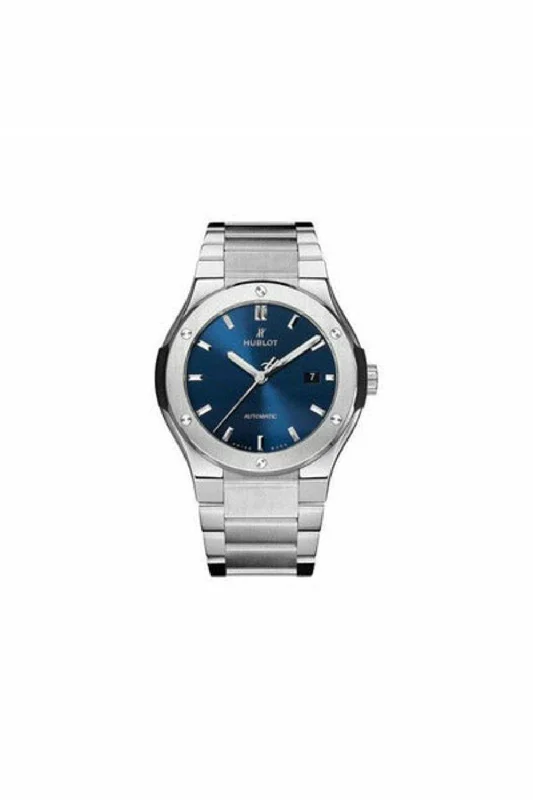 hublot classic fusion blue titanium 42mm men's watch