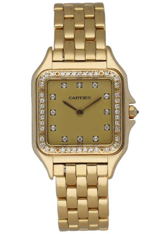 Cartier Panthere Large 18K Yellow Gold Factory Diamonds Watch