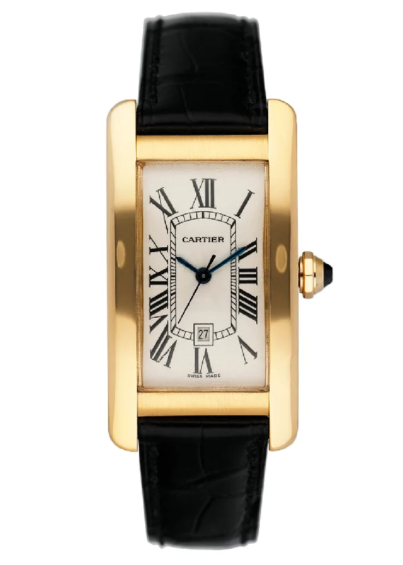 Cartier Tank Americaine W2603556 18K Yellow Gold Watch Box & papers