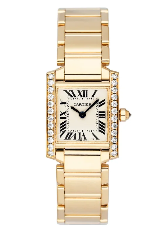 Cartier Tank Francaise WJTA0024 Diamond Bezel Ladies Watch Box Papers