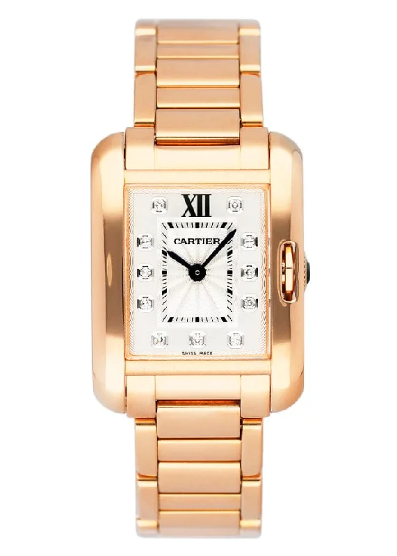 Cartier Tank Anglaise WJTA0004 Diamond Dial  Ladies Watch Box Papers