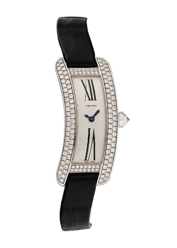 Cartier Tank S Americaine 2625 White Gold Diamond Ladies Watch