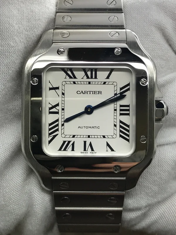 Cartier Santos 100 Midsize WSSA0029 White Dial Automatic Watch