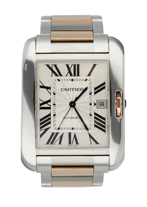 Cartier Tank Anglaise 3507  18K Stainless Steel & 18K Rose Gold Box & Papers