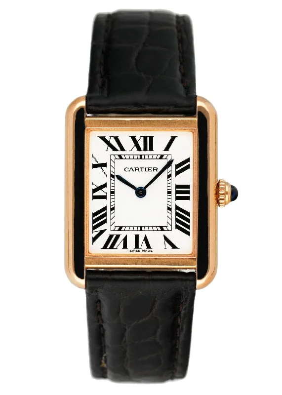 Cartier Tank Solo W5200024 18K Rose Gold Ladies Watch Box Papers