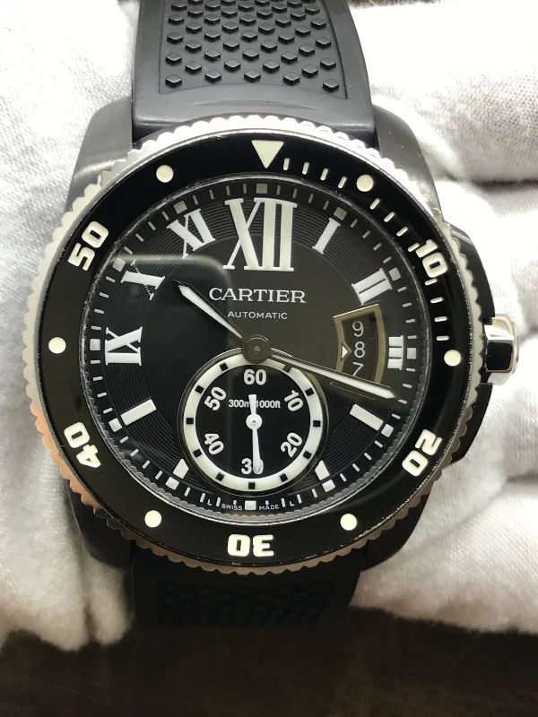 Cartier Calibre de Cartier Diver Calibre De Cartier W7100056 W7100056 Black Dial Automatic Men's Watch