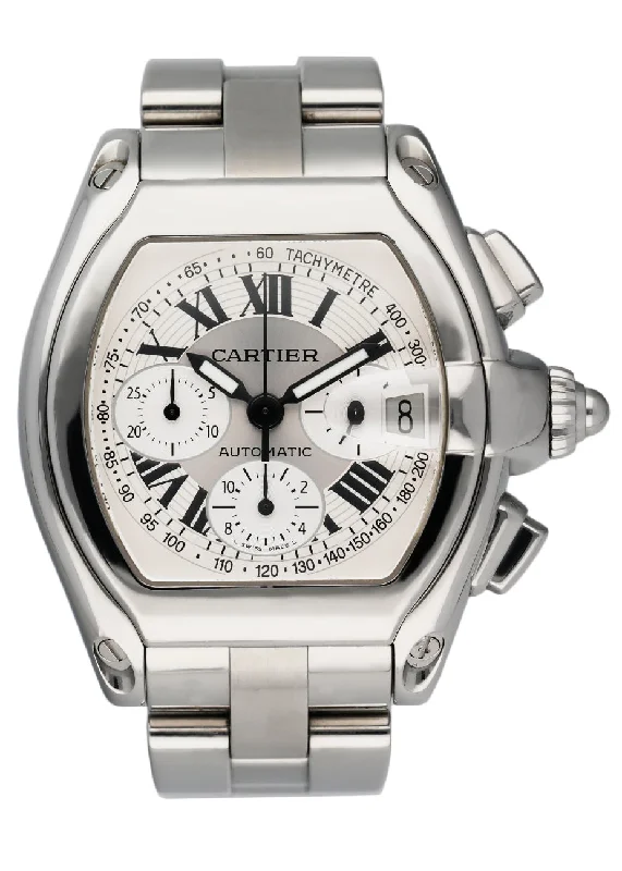 Cartier Roadster XL 2618 Sliver Dial Mens Watch