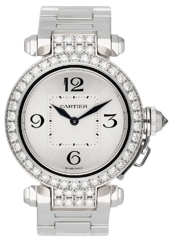 Cartier Pasha WJ11924G Rhodiumized White Gold Ladies Watch